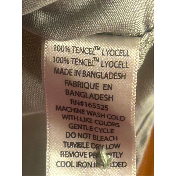 Anthropologie Lola River Light Green Short Sleeve Button Up Shirt Size Medium (5 - Picture 4 of 5